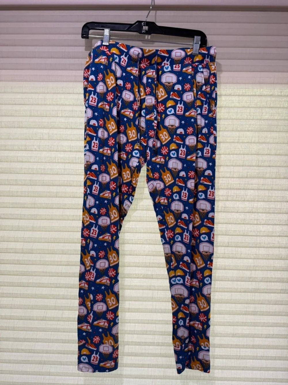 Navy Basketball Print Leggings